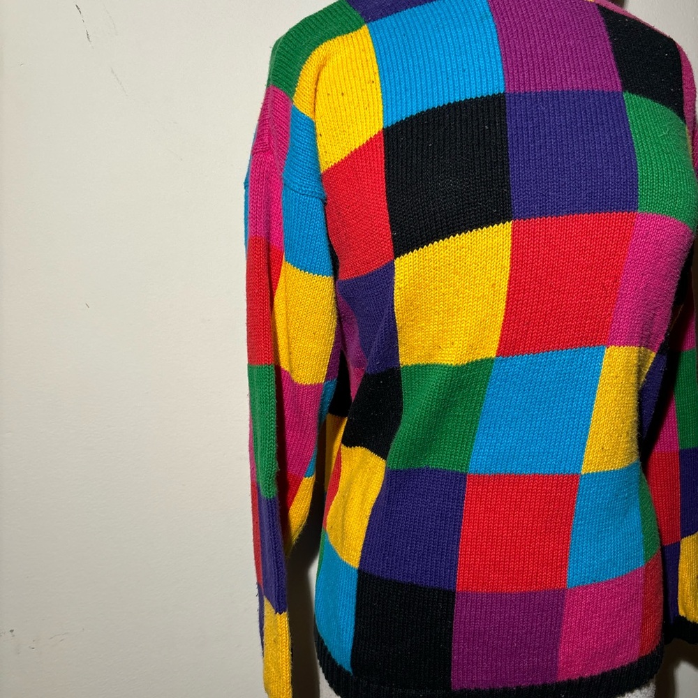 Rafaella Multicolor Patchwork Turtleneck Sweater - image 2